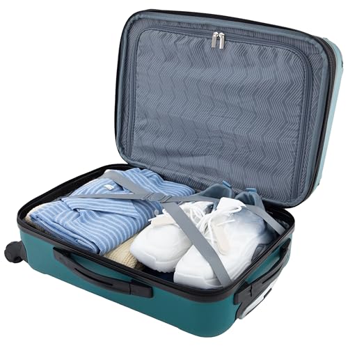 Travelers Club Chicago Hardside Expandable Spinner Luggage, Teal, 22" Carry-On