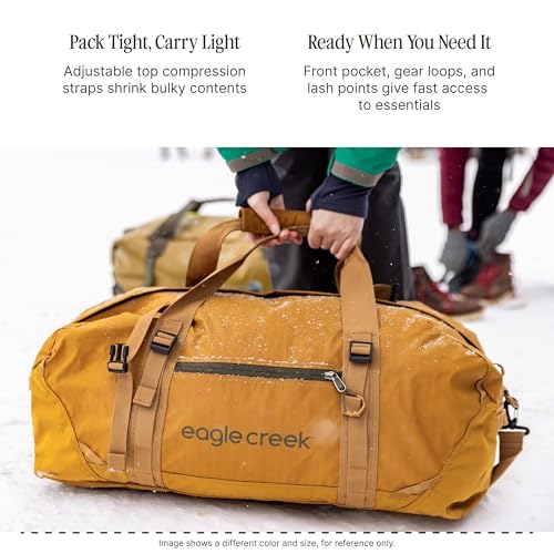 Eagle Creek No Matter What Duffel Bag - Eco Friendly Duffel for Sustainable Travel - Adjustable Shoulder Strap - Multiple Carry Options - Easy to Store - Atlantic Blue - 40L
