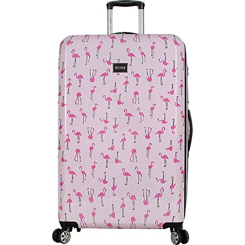 Betsey Johnson Luggage Hardside 3 Piece Set Suitcase With Spinner Wheels (20" 26" 30") (One Size, Flamingo Strut)