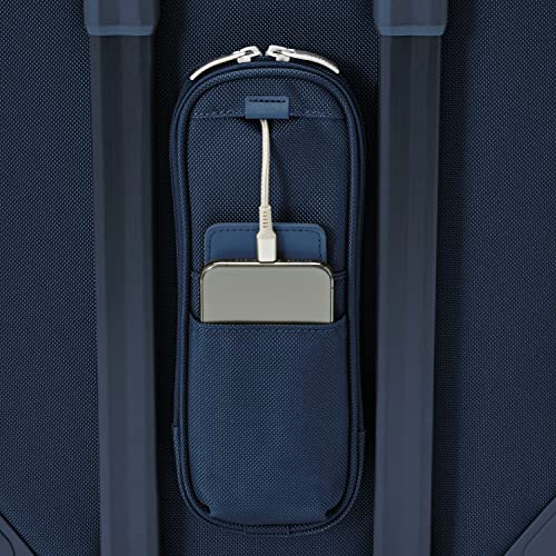 Briggs & Riley Global 21" Carry On Expandable Spinner - Luggage for International Travel, Suitcases with Wheels, Softside Rolling Bag for Men & Women, Self-Repairing Zipper - Baseline Collection, Navy