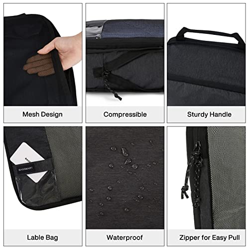 BAGSMART 2 Set Compression Packing Cubes for Travel, Lightweight Luggage Organizer Bags, Durable Space Saver Bags Travel Essentials
