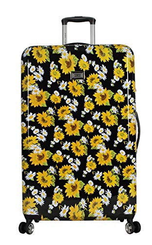 Betsey Johnson Designer Luggage Collection - Expandable 3 Piece Hardside Lightweight Spinner Suitcase Set - Travel Set includes 20-Inch Carry On, 26 inch and 30-Inch Checked Suitcase (Sunflower)