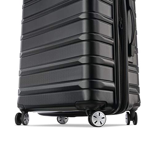 Samsonite Omni 2 24-Inch Medium Checked Hardside Luggage with 360° Spinner Wheels - Scratch Resistant Hardshell - TSA Lock - Expandable Polycarbonate Shell for Lightweight Travel - Midnight Black