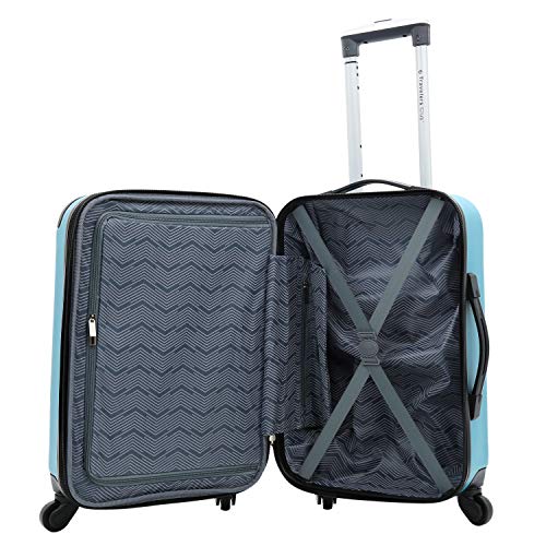Travelers Club Chicago Hardside Expandable Spinner Luggage, Teal, 5 Piece Set
