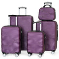 LARVENDER Luggage 5 Piece Sets, Hard Shell Luggage Set Expandable Carry on Luggage Suitcase with Spinner Wheels Durable Lightweight Travel Set for Men Women, Grape Purple