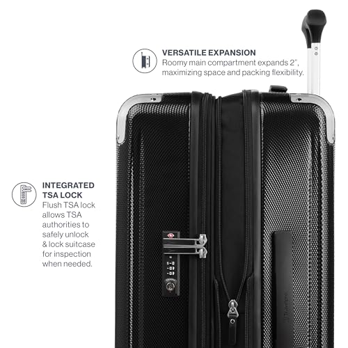 Travelpro Pathways 3 Hardside Expandable Luggage, 8 Spinner Wheels, Lightweight Hard Shell Suitcase, 3 Piece Set (21/25/28), Black Knight