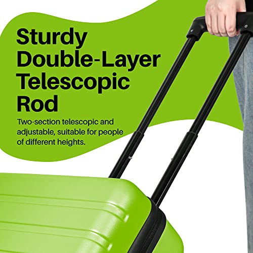 AnyZip Suitcase Hardside PC ABS Lightweight USB Luggage with Wheels TSA Lock Checked-Large 28 Inch AppleGreen