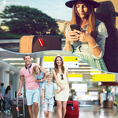 6 Pack Aluminum Luggage Tags for Suitcases with Name ID Card, Durable Luggage Name Tags Identifier, Travel Tags for Luggage Baggage