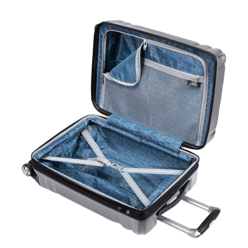 SKYWAY Skyway Nimbus 4.0 Hardside Spinner Luggage (Shiny Silver, Carry-On 20-Inch) (49M-20)