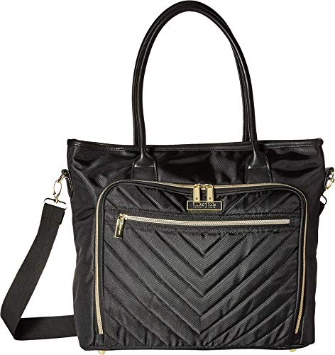 Kenneth Cole REACTION Chelsea Quilted Chevron 15" Laptop & Tablet Business Tote with Removable Shoulder Strap, Black