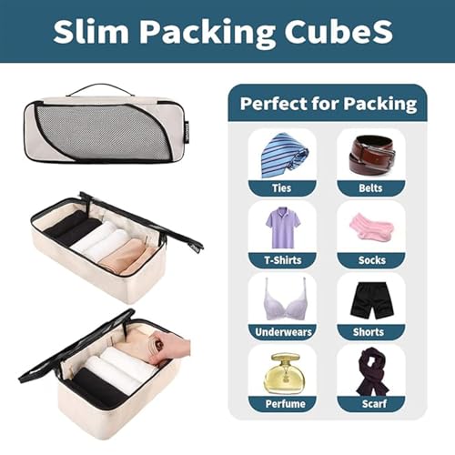 BAGAIL 6 Set Packing Cubes,Travel Luggage Packing Organizers(6Set Beige)