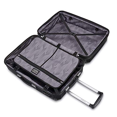Samsonite Winfield 3 DLX Hardside Expandable Luggage with Spinners, Black, Checked-Medium 25-Inch