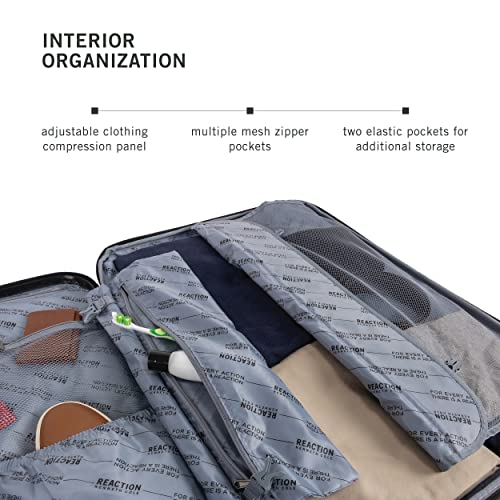 Kenneth Cole REACTION Renegade Luggage Expandable 8-Wheel Spinner Lightweight Hardside Suitcase, Silver, 28-Inch Checked
