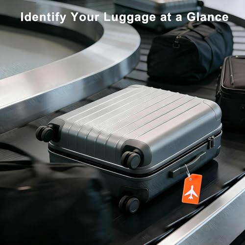 8 Pack Silicone Luggage Tags for Suitcases, TSA Approved, Privacy Protection Suitcase Bag Tag with Stainless Loop, Plane Travel Essentials by Gostwo, Mixed Color
