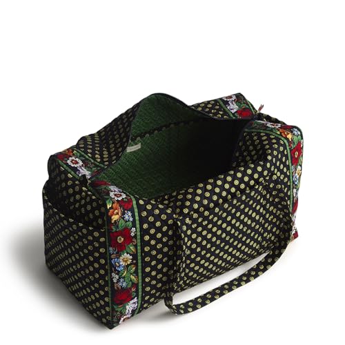 Vera Bradley Women's Premium Cotton Large Original Duffel Bag – Carry On Weekender Travel & Gym Bag – Vibrant Black, 58L