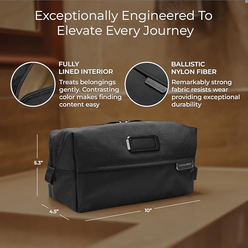 Briggs & Riley Essential 22" Carry On Expandable Spinner & Everyday Essentials Kit - Luggage for Travel, Suitcase with Wheels, Roller for Men & Women, Toiletry Travel Bag - Baseline Collection, Black