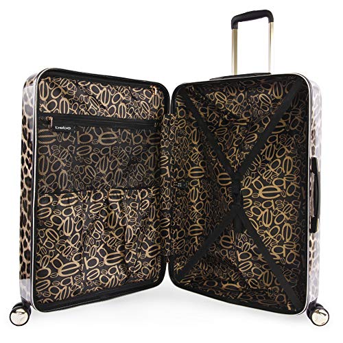 BEBE Luggage Adriana 29" Hardside Check In Spinner Suitcase, Leopard