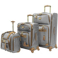 Steve Madden Designer Luggage Collection - 3 Piece Softside Expandable Lightweight Spinner Suitcase Set - Travel Set Includes an Under Seat Bag, 20-Inch Carry on and 28-Inch Checked Suitcase, Harlo