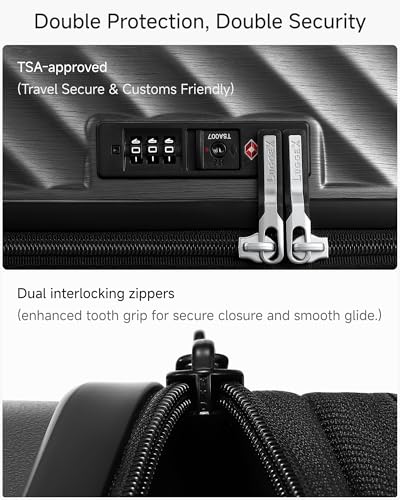 LUGGEX Trunk Luggage,KVT Expandable PC Hard Shell Large Checked 28 Inch Suitcase with Shock - Absorbing Wheels & TSA Lock(EX-Pro,Charcoal Metallic,28 inch,91L-105L)