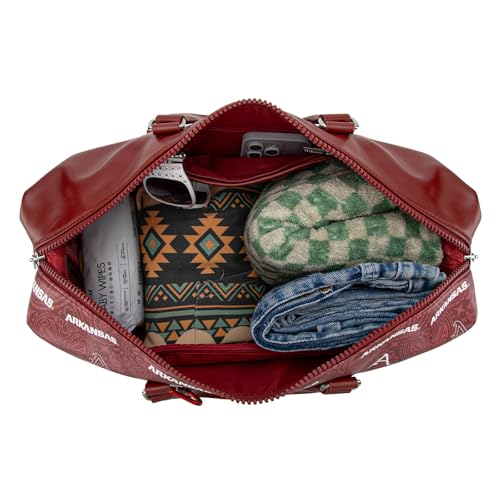 Arkansas Razorbacks Duffel Bag with Shoe & Wet Compartment, Large Capacity Overnight Travel Bags for Graduation Gift | NC-AFU008BDY