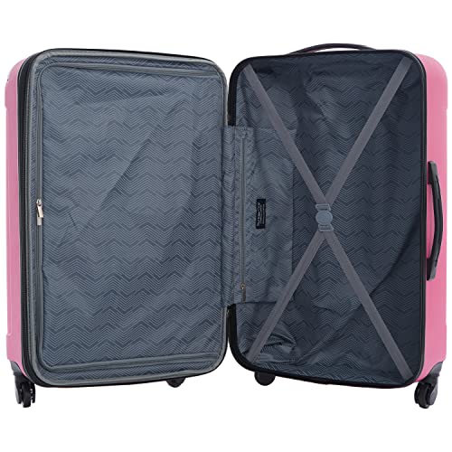 Travelers Club Midtown Hardside 4-Piece Luggage Travel Set, Bubble Gum