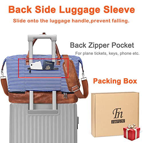 IBFUN Weekender Bags for Women - 21" Travel Duffle with Shoe Compartment - Carry On Overnight Duffel for Weekend Travel & Business Trips, 3PCS