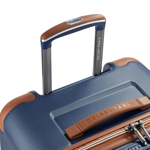 DELSEY PARIS Chatelet Air 2.0 Checked Luggage Trunk 26 Inch, Hardside Polycarbonate Suitcase, Dual-Density Spinner Wheels, TSA Lock, Navy Blue