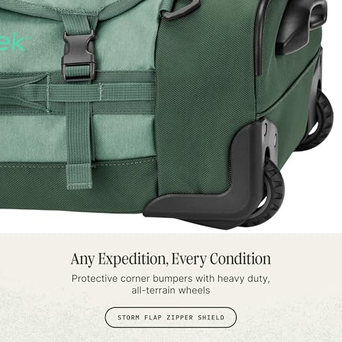 Eagle Creek Cargo Hauler XT Wheeled Duffel - Wheeled Backpack Duffel - Deployable Backpack Straps - Lockable U-Lid & Easy Access Compartment - Duck Green