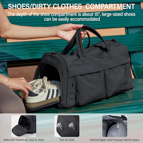 Hanke Cloud Carry On Luggage Bags for Travel Carry On Bag for Women Lightweight Travel Tote Bag Overnight Weekender Bag,Graphite Black