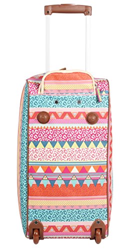 Lily Bloom Pattern 22 Inch Duffel Bag with 2-Rolling Wheels, Weekender Overnight Travel Lightweight Carry-On Suitcase For Women