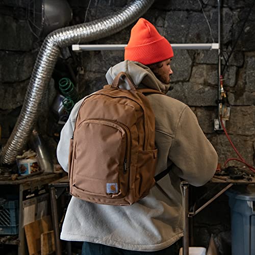 Carhartt 25L Classic Laptop Backpack, Durable Water-Resistant Pack W/ 16" Laptop Sleeve and Multiple Organizational Compartments, Carhartt Brown