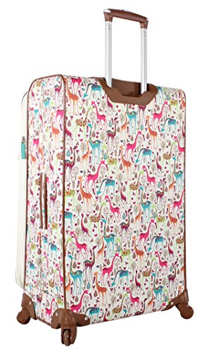 Lily Bloom Design Pattern 28" Luggage Softside Expandable With Double Spinner Wheels, Large Lightweight Suitcase Checked Bag For Women