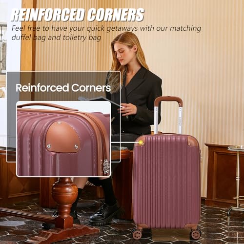 Cosbarn Luggage Sets 5 Piece Suitcases with Wheels, Suitcase Set ABS Hard Case Luggage with TSA Lock Spinner Wheels Durable Travel Luggage