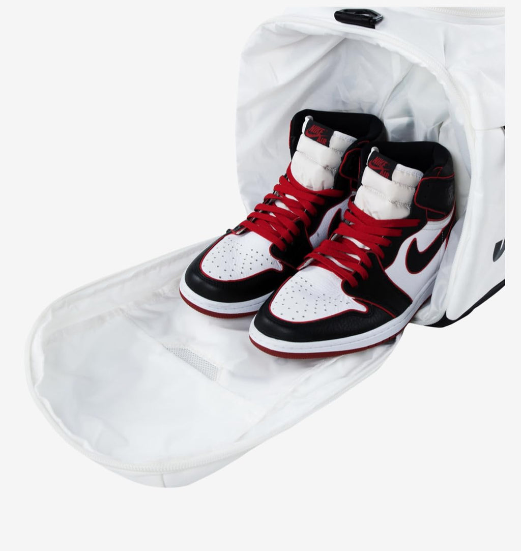 Nike Jordan Air Velocity Duffel Bag (White, Medium 55L)