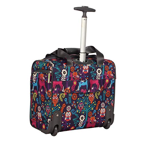 Lily Bloom Designer 15 Inch Carry On - Weekender Overnight Business Travel Luggage - Lightweight 2- Rolling Wheels Suitcase - Under Seat Rolling Bag for Women (Wildwoods)