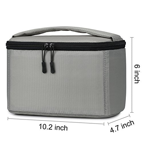 S-ZONE Padded Foldable Bag for DSLR SLR Camera TLR Sony Canon Nikon or Flash, grey, M, Foldable, padded, lightweight