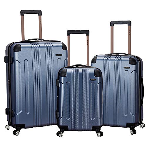 Rockland London Hardside 3 Piece Expandable Spinner Wheel Luggage Set, (20"/24"/28"), Blue