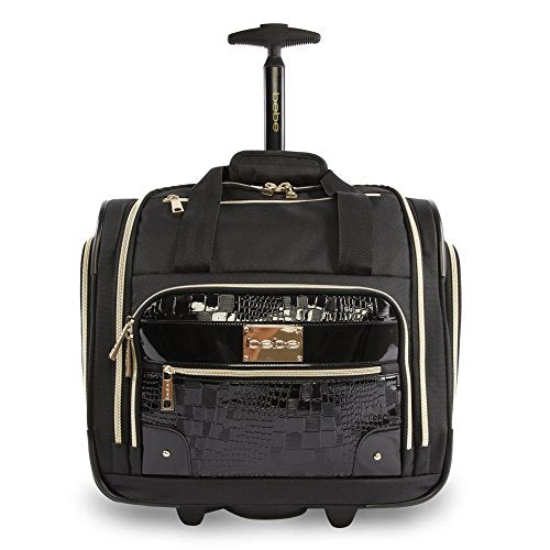 BEBE Danielle - Wheeled Under The Seat Carry On Bag Carry-On Luggage, Croc Black