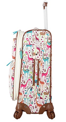 Lily Bloom Luggage Carry On Expandable Design Pattern Suitcase For Woman With Spinner Wheels (20in, Giraffe Park)
