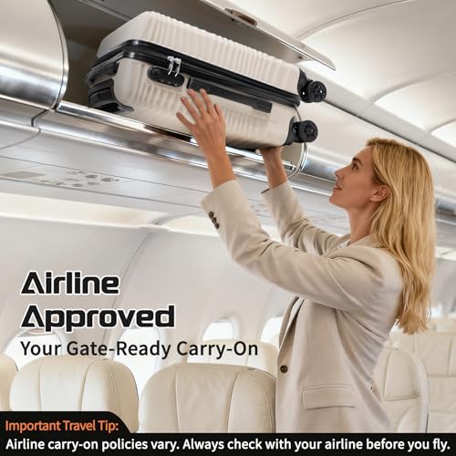 Rosamo Luggage Sets 3 Piece, ABS Suitcase Set (20/24/28), Hardside luggage with Spinner Wheels, Travel Luggage, 14x8x9 Airline Approved Carry on, Lightweight Luggage with High-Security Lock