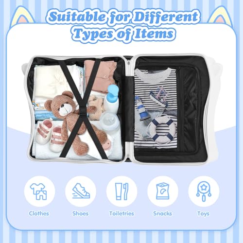 smilesun 20" Ride-On Travel Suitcase for Kids, Cute Ear Toddler Carry on Luggage with Spinner Wheels, Children Rolling Trolly Luggage with Combination Lock (Matte White with Rope)