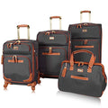 Steve Madden Designer-Gepckkollektion 4-teiliges Softside-Koffer-Set Reise-Set enthlt eine Tragetasche, 50,8 cm Handgepck, 61 cm und 71,1 cm Karierte Koffer, Black, One Size, Travel