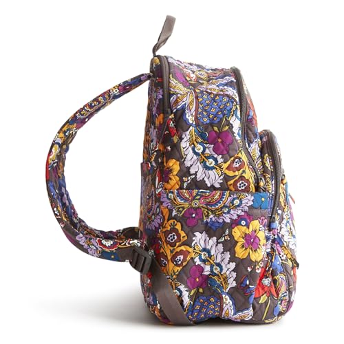 Vera Bradley Women's Premium Cotton Bancroft Backpack, Colorful Bouquet, One Size