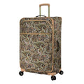 London Fog Mayfair 29 Inch Expandable Spinner Softside Suitcase, Black Sand Paisley