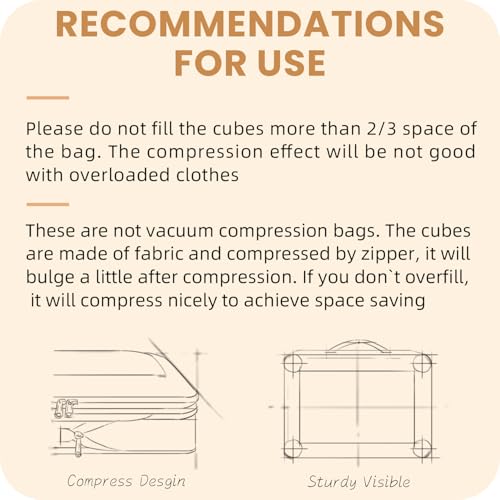 Prezon Compression Packing Cubes for Travel, Lightweight Vacation Travel Essentials, Travel Accessories for Suitcase Organizer Bags Set, Durable Luggage Organizer, 8 set, squre mesh, black
