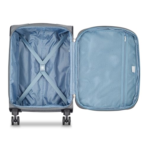 DELSEY PARIS Rami Softside Expandable Luggage with Spinner Wheels, Grey, 3 Piece Set (20/24/28)
