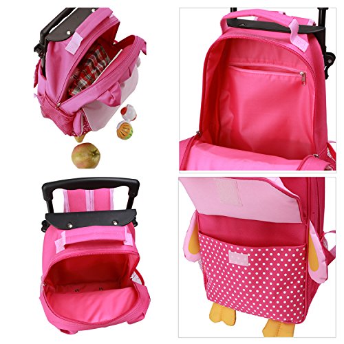 yodo Zoo 3-Way Kids Suitcase Luggage or Toddler Rolling Backpack with wheels,Small Owl