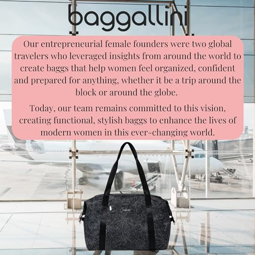 Baggallini Womens All Day Large Duffel, Midnight Blossom Print