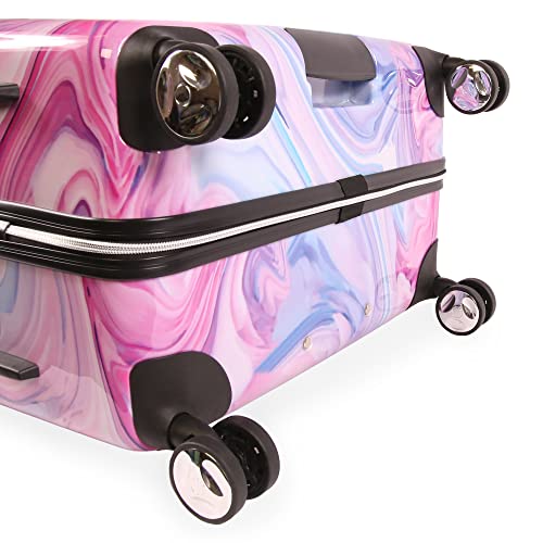 BEBE Women's Luggage Hardside Spinner, Fuchsia Marble, Check-in 29''