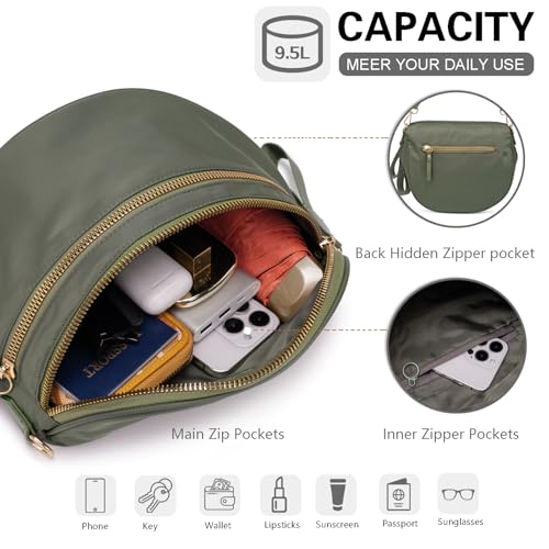 Crossbody Bum Bags for Women Pure Colour Spacious Trendy Sling Bag Nylon Fanny Pack Shoulder Bag for Travel